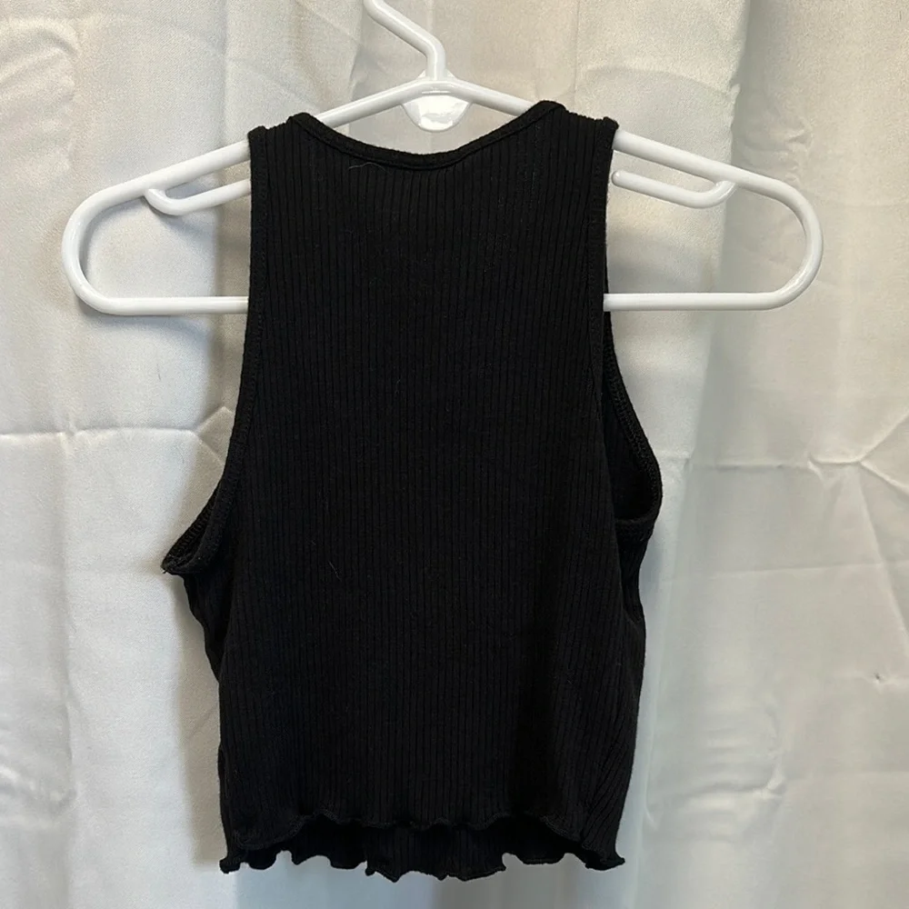Wonder Nation Black Ribbed Cropped Tank Top - Picture 3 of 5